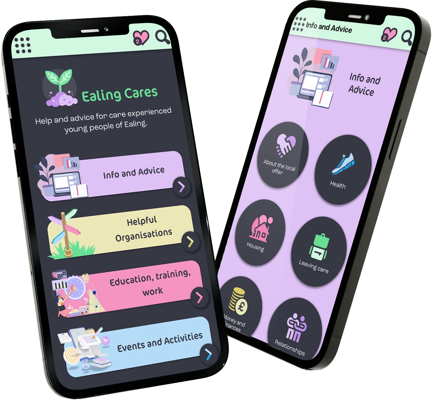 Image of the home page of Haringey Skills for Life app