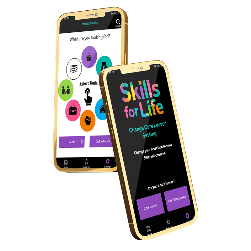 Image of the home page of Haringey Skills for Life app